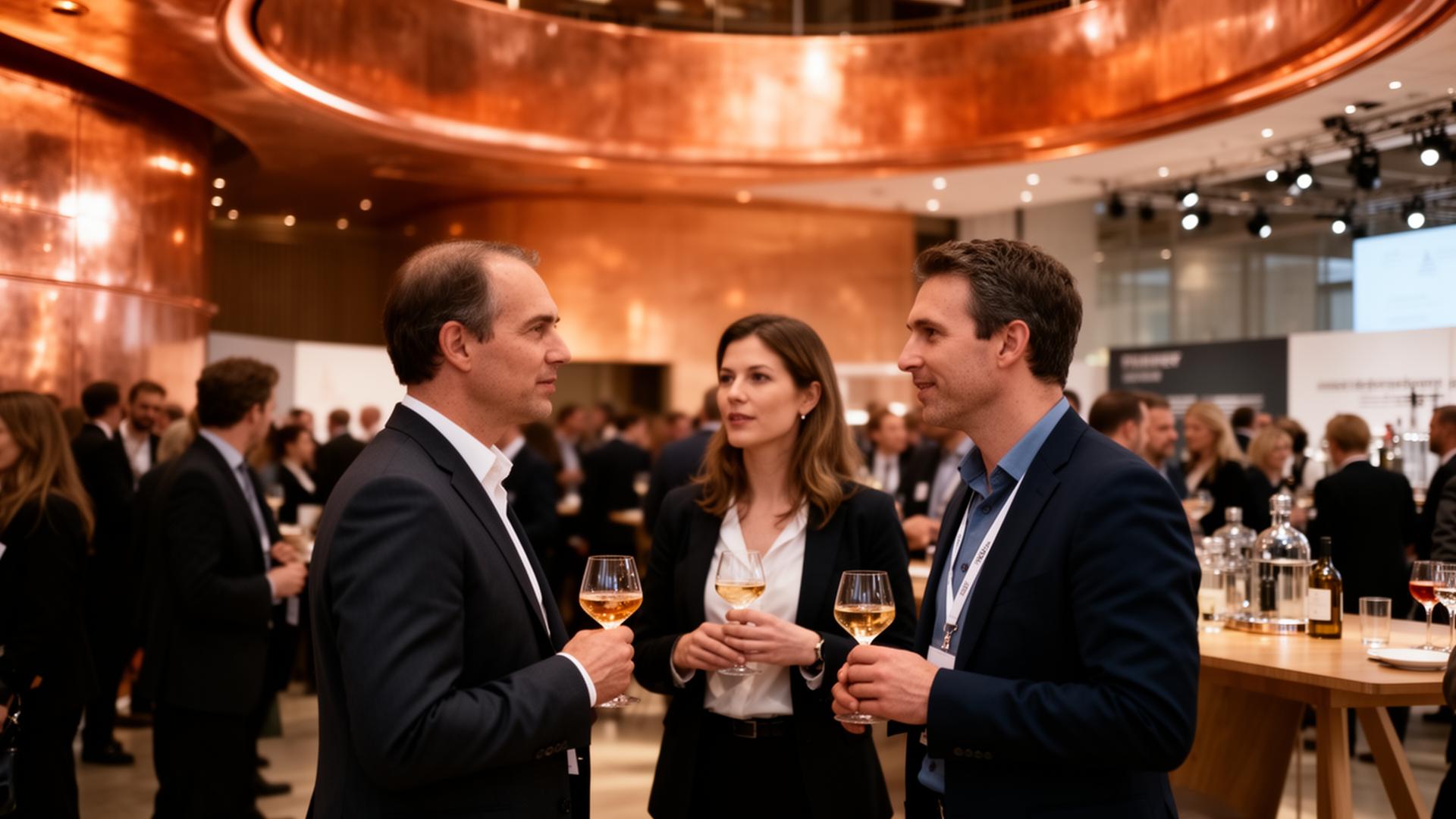 Bartenders and industry professionals at a trade event