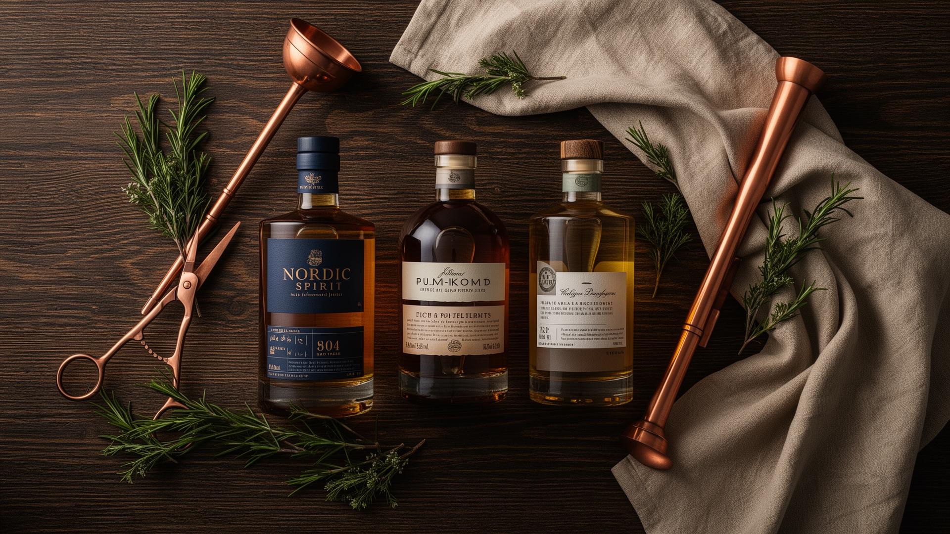 Nordic spirits flat lay